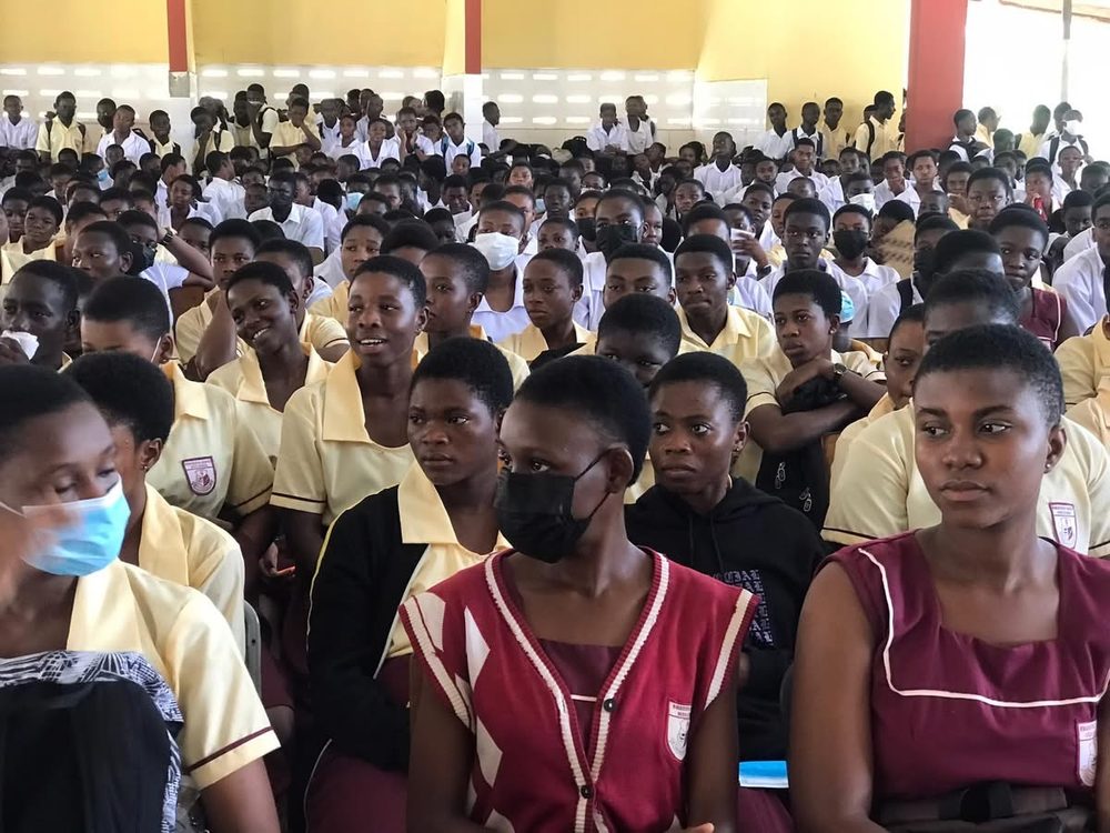 Students seated for the assembly