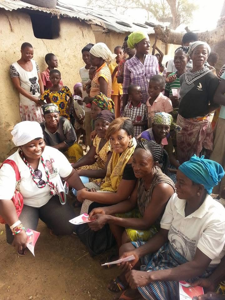 A community visit in support of vulnerable women